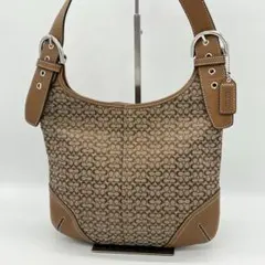 【美品】COACH ミニシグネチャー ショルダーバッグ サコッシュ ブラウン