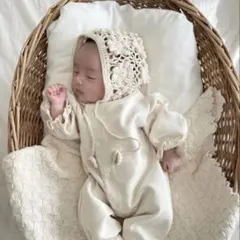 monbebe ロンパース　退院着　ボンネット