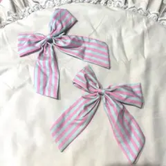 【フライングタイガー】クリスマス　ストライプ　リボンクリップ　2PCS