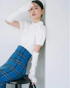 snidel ボウタイスリットアームプルオーバー ホワイト