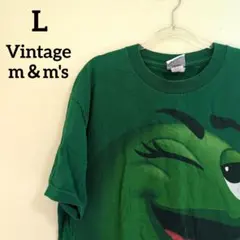 1990'ヴィンテージ m&m's エムアンドエムズメンズTシャツグリーンLのサムネイル