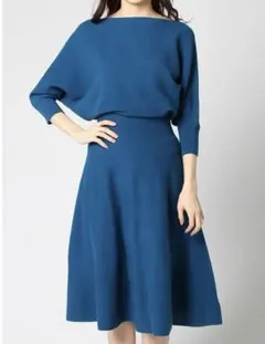 FRAY I.D のグリーン系ニットワンピ インナー付き