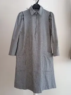 ZARA チェック柄七分袖ワンピース Sサイズ