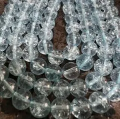 「C6054」天然石 カラークラック水晶 ブルー　8mm 1連