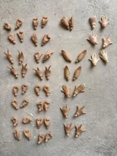 ブライス、アイシードール用ハンドパーツ 肌色 多数セット