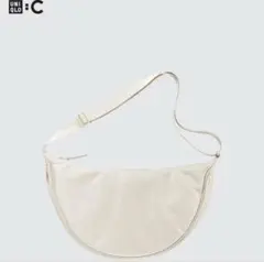 UNIQLO C レザータッチラウンドショルダーバッグ　ホワイト