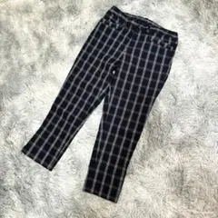 MKミッシェルクラン パンツ M 38 チェック 紺 通勤 レーヨン良素材のサムネイル
