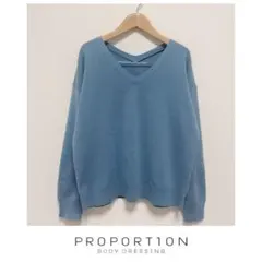 PROPORTION BODY DRESSING 前後Vネックニット ブルー