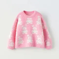 ZARA 5 6歳 116 うさぎ柄 ピンク ニット セーター