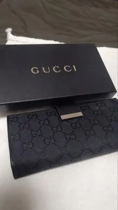 未使用 保管品 GUCCI 長財布 GGキャンバス ブラック