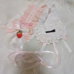 ヘッドドレス ピンク イチゴ 苺 甘ロリ ロリータ コスプレ 姫系 天使