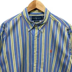 Ralph Lauren ラルフローレン 刺繍ロゴ ストライプ 長袖 BDシャツ