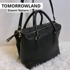 美品☆ TOMORROWLAND レザーハンドバッグ　ショルダー2way 黒