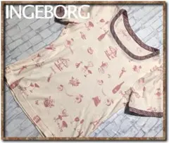インゲボルグ　プリントカットソー　オフホワイト☆難あり