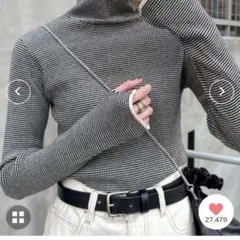 CIAOPANIC TYPY ストライプ ハイネック ニット