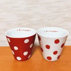 A LA CAMPAGNE 水玉模様カップ2個セット