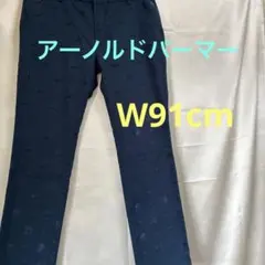 ARNOLD PALMER GOLF ロゴ柄パンツ ネイビー W91cm