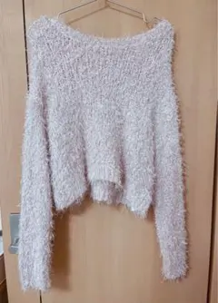 SNIDEL 薄いピンク クロップドニット