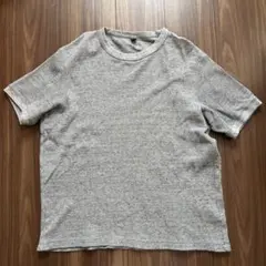 【UNIQLO】グレー 半袖ワッフルTシャツ Ｌサイズ