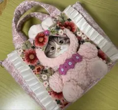 コヤンイサムチョン　インド刺繍リボン　ツイード　横34縦22マチ10㎝　Ｄカン付