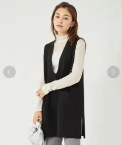 green label relaxing Vネックニットベスト 黒