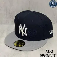 【海外限定モデル】 ヤンキース 59FIFTY マルチロゴ ネイビー 71/2