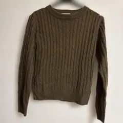 BROWNY ケーブルニット長袖セーター F オリーブのサムネイル