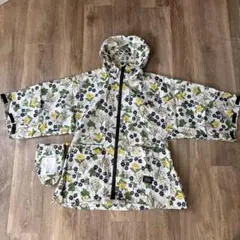 kiu 袖付きレインポンチョ 110-130cm 花柄