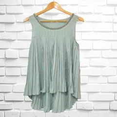 【LABORATORY WORK】ミントグリーン ノースリーブチュニック フレア