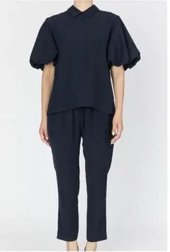 【美品】25SS　YOKO CHAN バルーンスリーブポイントカラーブラウス