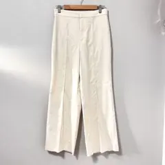 ◉UNIQLO　ハイウエストワイドパンツ　アイボリー　L　タック入り　レーヨン