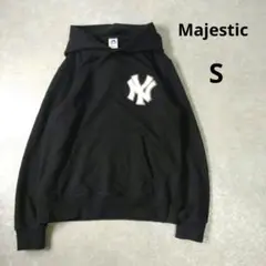 MLB　Majestic　パーカー　NYヤンキースロゴ　ブラック　Sサイズ