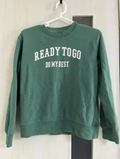 グリーン クルーネック トレーナー