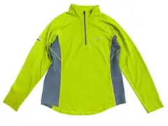 モンベル 蛍光イエローハーフジップ長袖シャツ　レディース