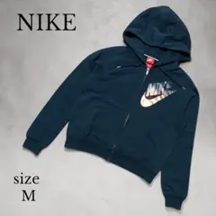 NIKE ジップアップパーカー ブラック M グラフィックロゴ