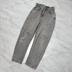 ザラ フェードデニムパンツ ハイウエスト グレー S 美シルエット韓国系Y2K