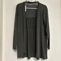 美品✨️Bon Sens カーキグレー 長袖カーディガン ロング丈 【M】海外古着のサムネイル