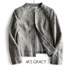 ☆美品☆M'S GRACY ノーカラー　万能ジャケット　リボン　濃紺　M M'S GRACY（ノーカラージャケット）のフリマアイテム一覧