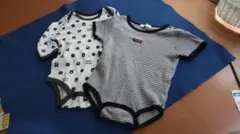 【男児用ロンパース】　８０　２枚組　半袖と長袖