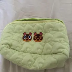 m*心様 あつまれどうぶつの森 180度ガバッと開く葉っぱ柄キルティング大容量ポ