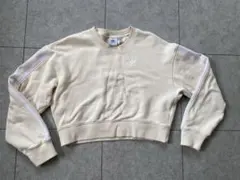 【値下げ】adidas ベージュ クロップドスウェット