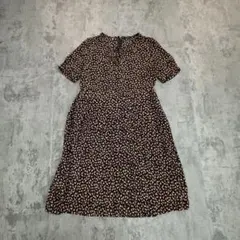 花柄　フラワー　ワンピース　ブラック　黒　レトロ　フェアリーグランジ　森ガール