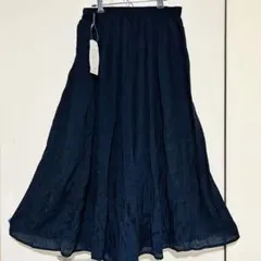 ロングスカート　ガウチョパンツ　 キュロットスカート　ワイドパンツ　紺色マキシ丈