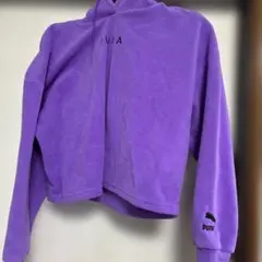 PUMA フリースパーカー S パープル