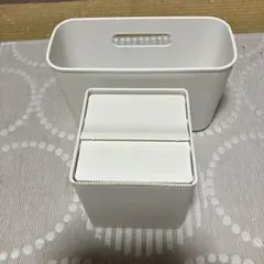美品　無印良品　トイレットペーパーケース収納ケース2点セット