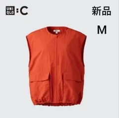 【新品】UNIQLO C フルジップベスト M（オレンジ）のサムネイル