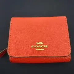 COACH 三つ折り財布 レディース 赤 レッド