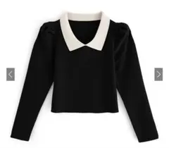 GRL 配色カラーパワーショルダーニットトップス