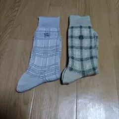 チェック柄ソックス 　BURBERRY　Aquascutum　2足セット