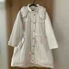 AS KNOW AS Pinky フード付きホワイト中綿コート